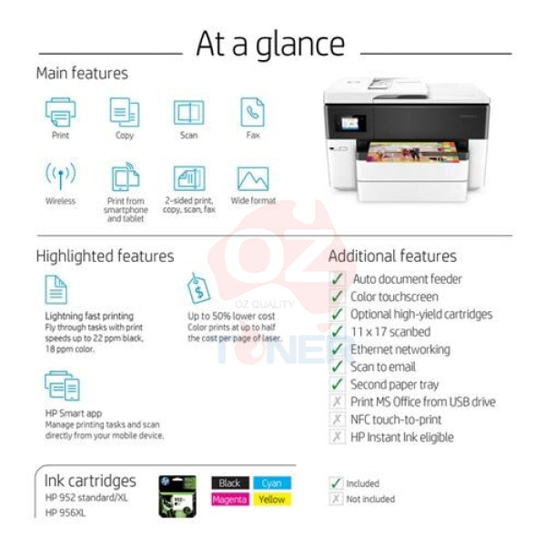 *Special!* Hp Officejet Pro 7740 A3 Wide Format All-In-One Printer+Wi-Fi+Dual Tray (P/N: G5J38A)