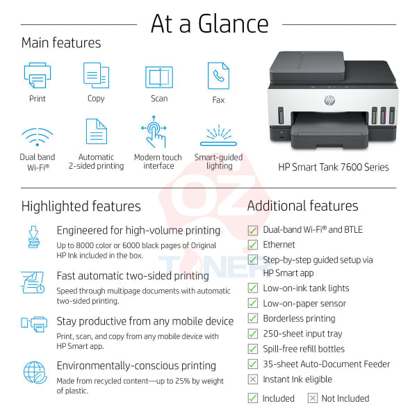 *Sale!* Hp Smart Tank 7605 All In-One-Multi Function Printer - Light Basalt [St7605] Inkjet Colour