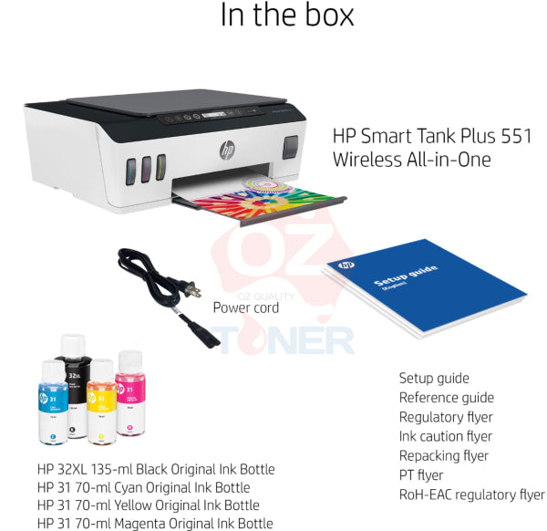 *Special!* Hp Smart Tank Plus 551 All-In-One Ink Printer #32Xl/31 Set St551 [6Hf11A] Inkjet Colour