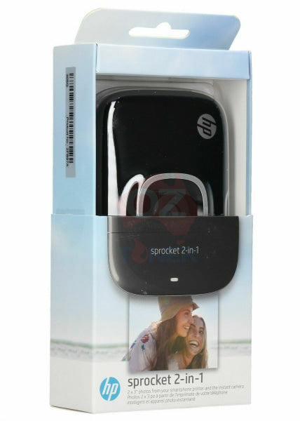 *Sale!* Hp Sprocket 2-In-1 Instant Camera + Zink Portable Bluetooth Photo Printer Black [2Fb97A]