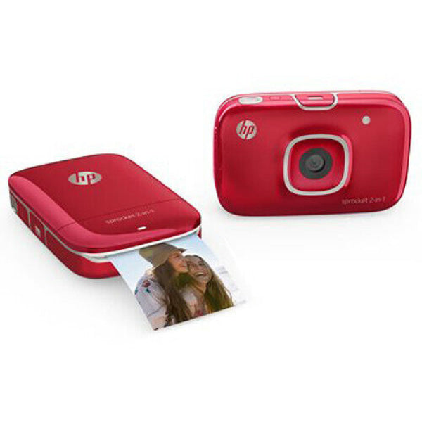 *Sale!* Hp Sprocket 2-In-1 Zink Mobile Photo Bluetooth Printer + 5Mp Camera Red [2Fb98A] Printer