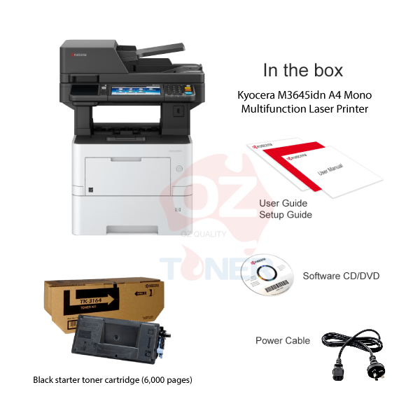 Kyocera Ecosys M3645Idn A4 Mono Laser Mfp Printer+Wty 45Ppm 1102V33As0 Printer Multi Function