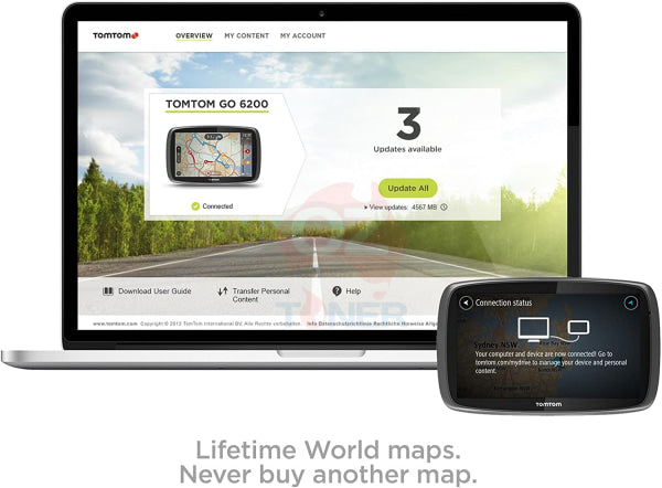 Tomtom Go 520 5 Wifi Gps Navigation System+Hands Free Calling+World Maps+Update