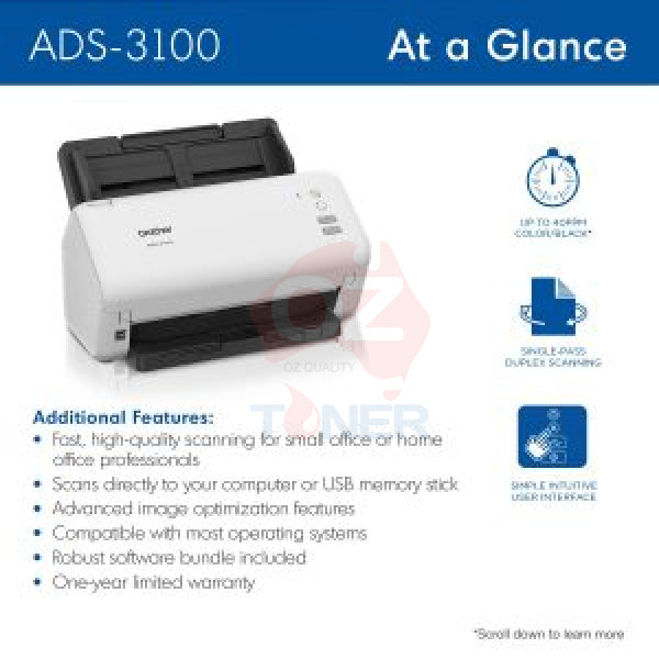 *Special!* Brother Ads-3100 A4 Desktop Advanced Document Scanner 1200X1200Dpi