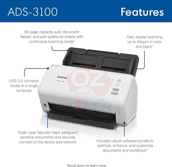 *Special!* Brother Ads-3100 A4 Desktop Advanced Document Scanner 1200X1200Dpi