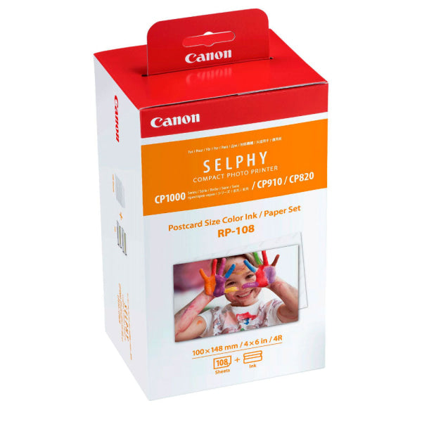 *Special!* Genuine Canon Rp108 Ink+Paper Set For Selphy Cp910/Cp1000/Cp1200/Cp1300 (108 Sheets)