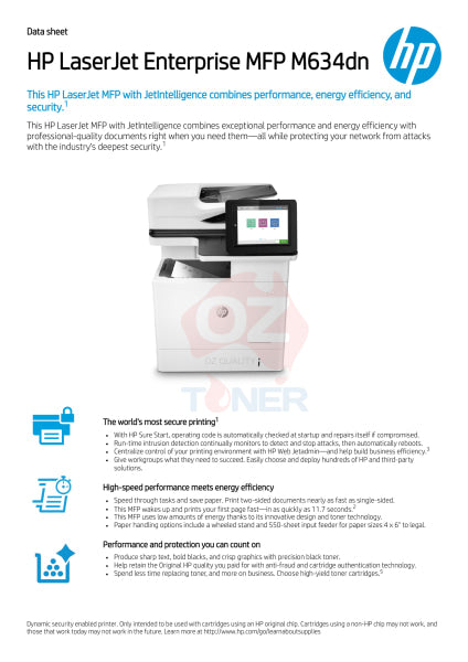 *Special!* Hp Mono Laserjet Enterprise Mfp M634Dn Multifunction Printer 52Ppm [7Ps94A] Laser Multi