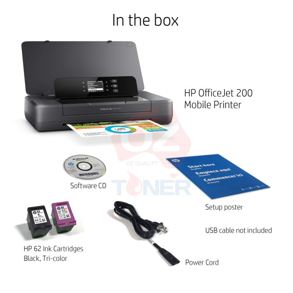 *Special!* Hp Officejet 200 Wireless A4 Portable Mobile Printer+Eprint Wi-Fi 62 Ink [Cz993A] Inkjet