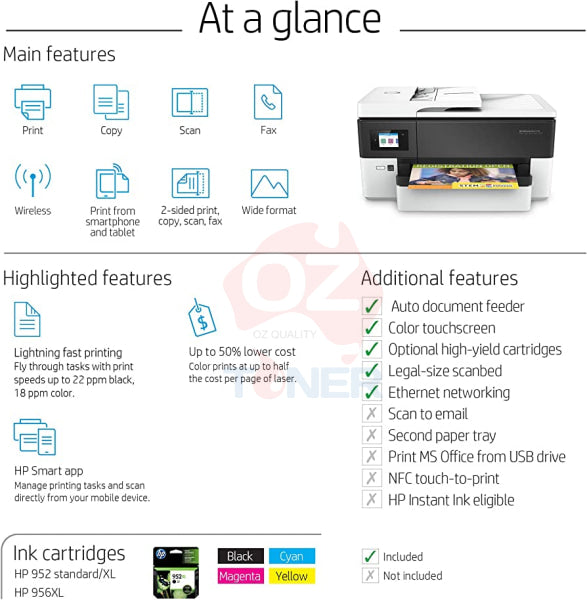 *Special!* Hp Officejet Pro 8210 A4 Wireless Inkjet Business Printer+Duplexer [D9L63A] #955Xl Ink