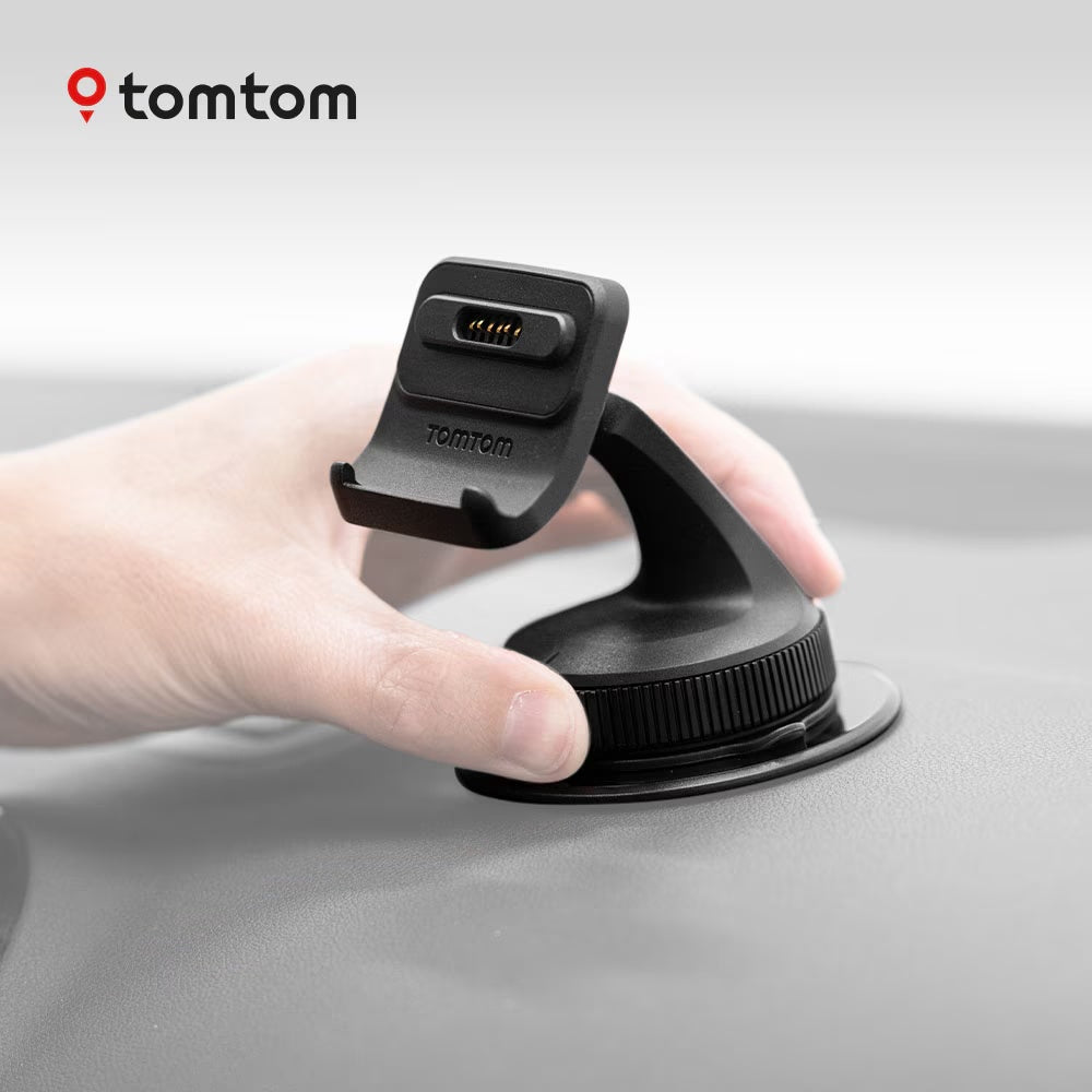 TomTom Active Mount USB C for 6 inch models installed on dashboard