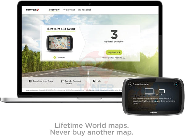 Tomtom Go 620 6 Wifi Gps Navigation System Lifetime World Map/ Speed Cam 4Pn60