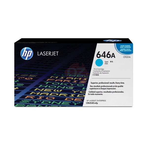 *White Box* Genuine Hp #646A Cyan Toner Cartridge (12.5K) [Cf031A/Cf031Ac] For Laserjet Cm4540 Mfp -